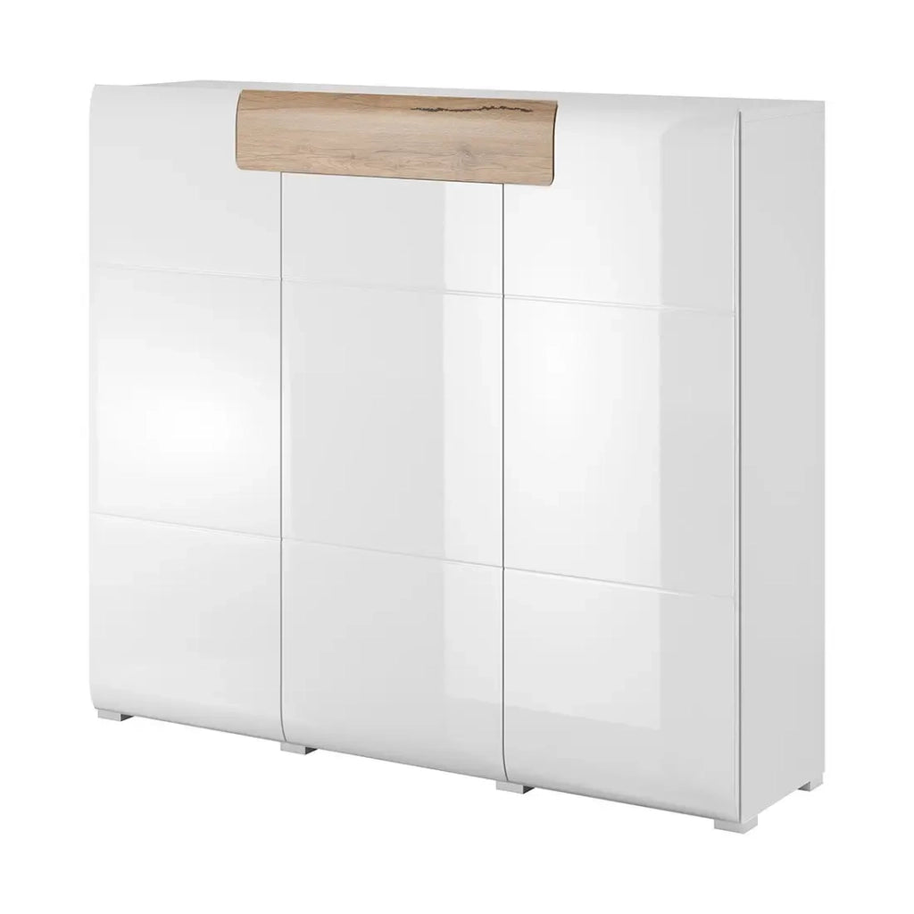 Buffet grande modello collezione OHIO. Color bianco e effetto quercia. Stile design.