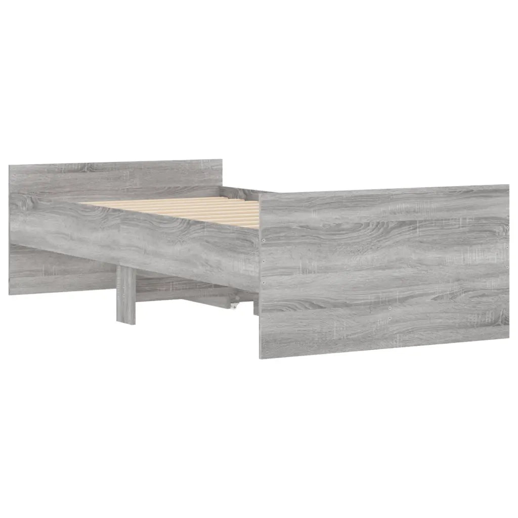 Giroletto con Cassetti-Struttura Letto con contenitore Grigio Sonoma 90x200 cm 870081