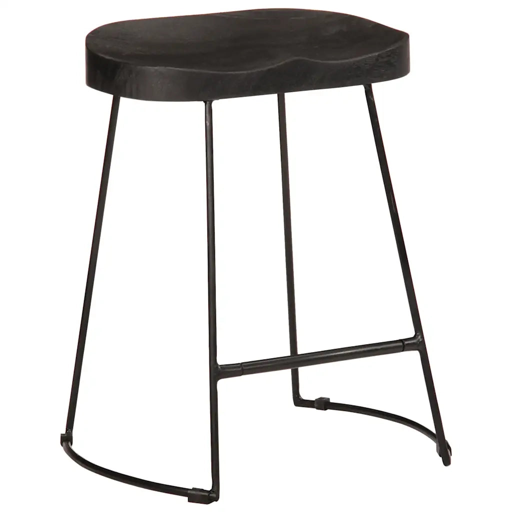 vidaXL Sgabelli da Bar 2 pz Neri 46x38x52 cm Legno Massello di Mango