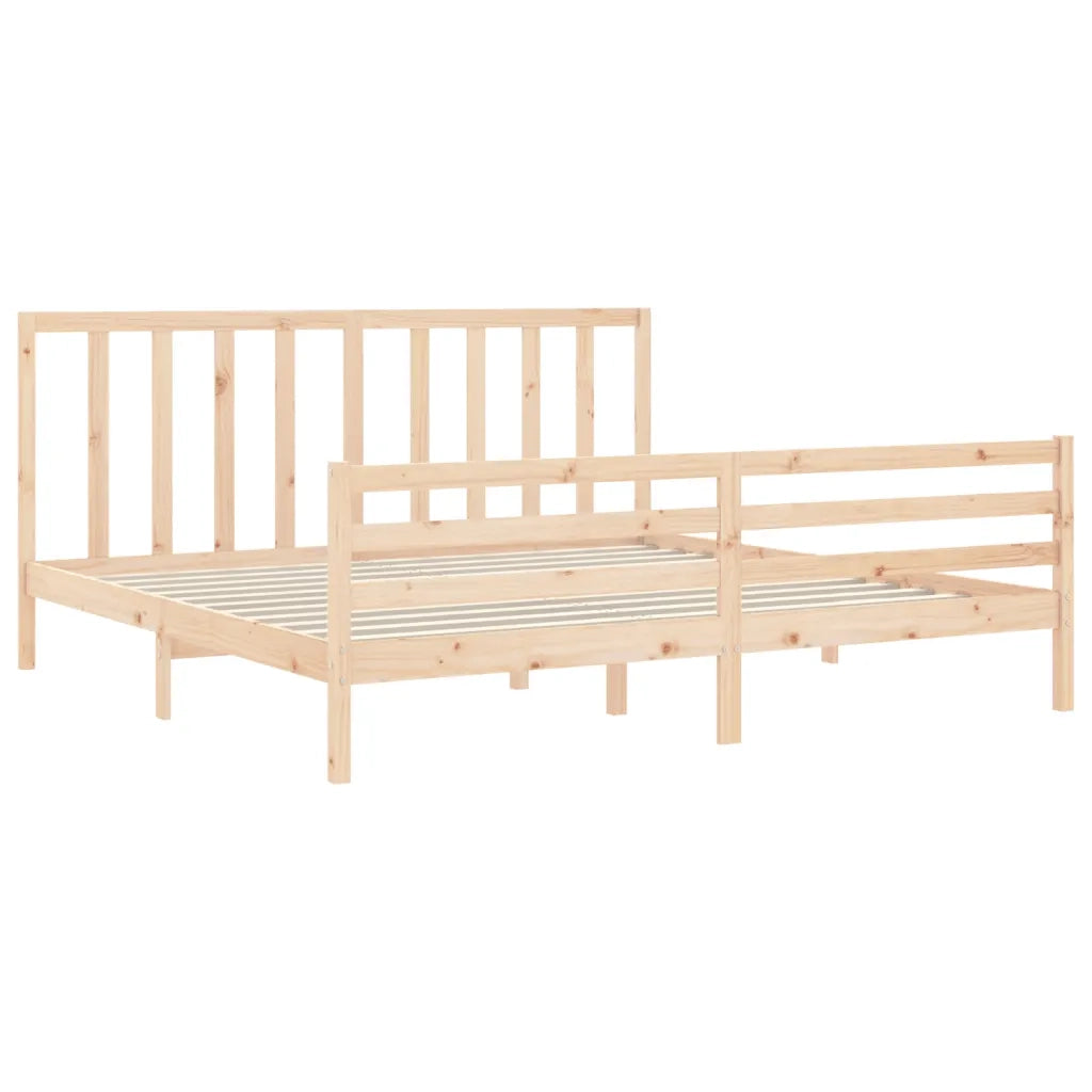Giroletto senza Materasso-Struttura Letto 200x200 cm in Legno Massello di Pino 455502