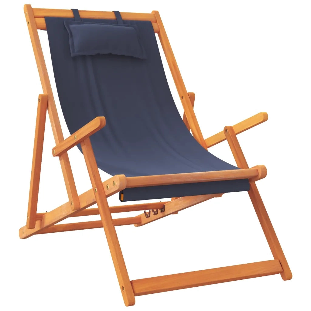 Sedie da Spiaggia Pieghevoli 2 pz | Sedie da Esterno in Tessuto Blu