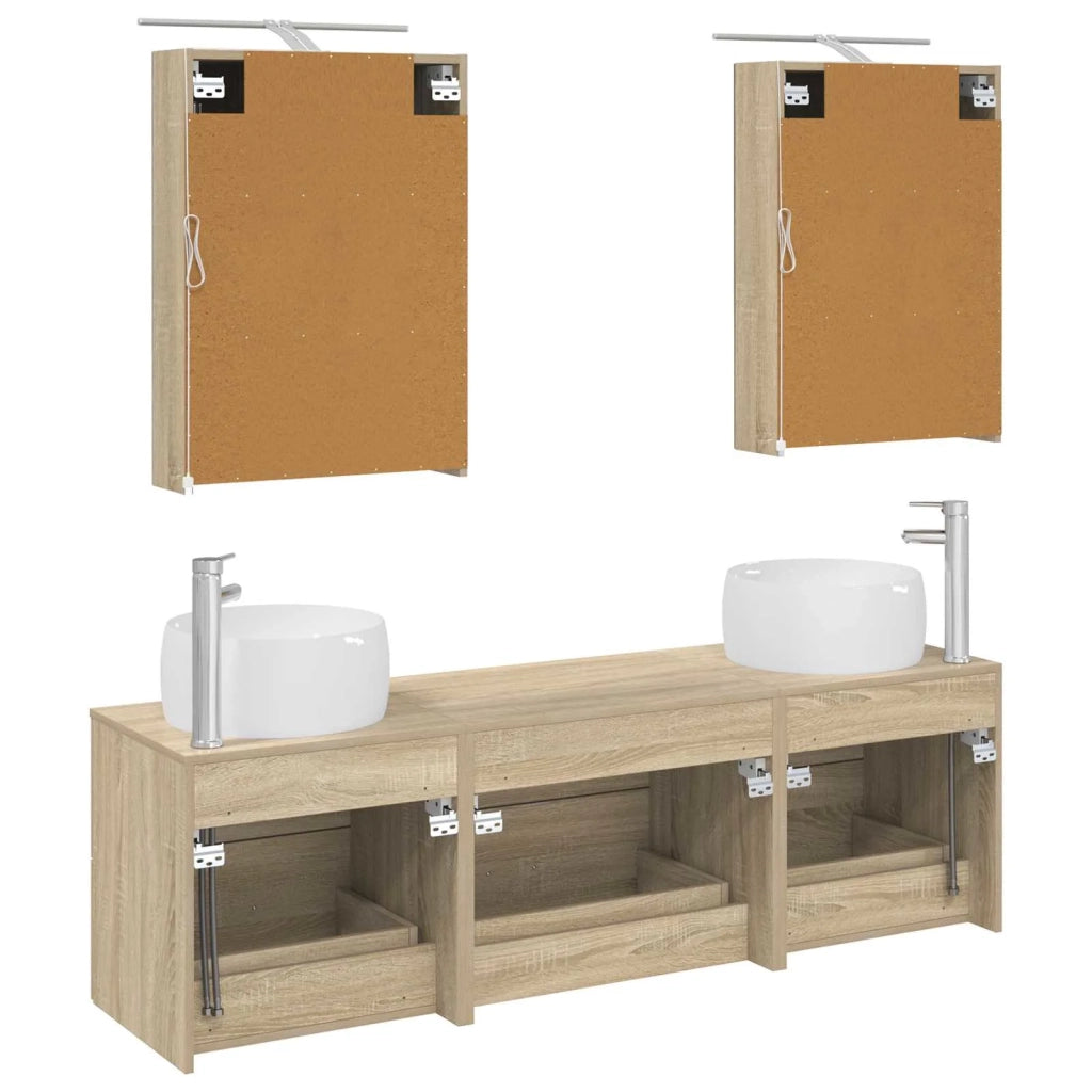 Set di mobili per il bagno 5 pcs Rovere Sonoma 3406993