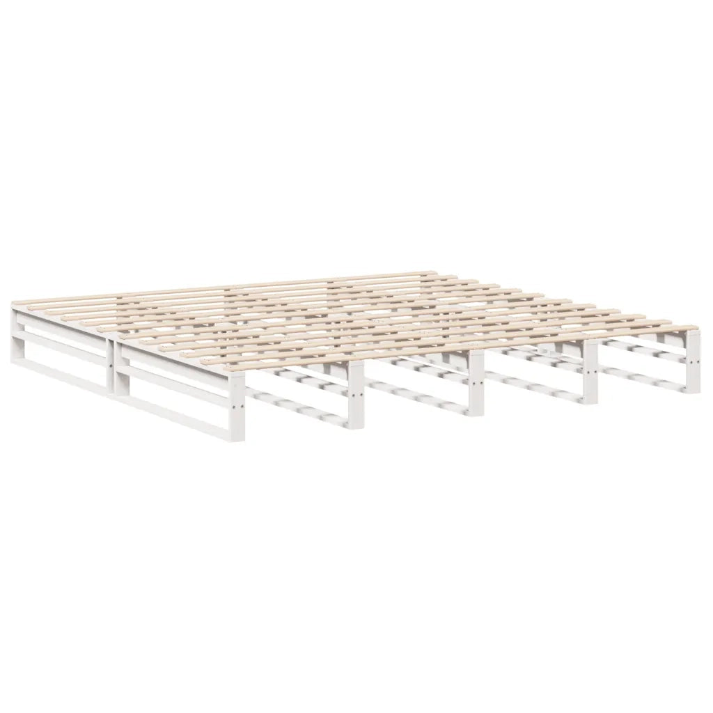 Letto matrimoniale | Letto per adulti | Letto senza Materasso Bianco 180x200 cm Legno Massello di Pino