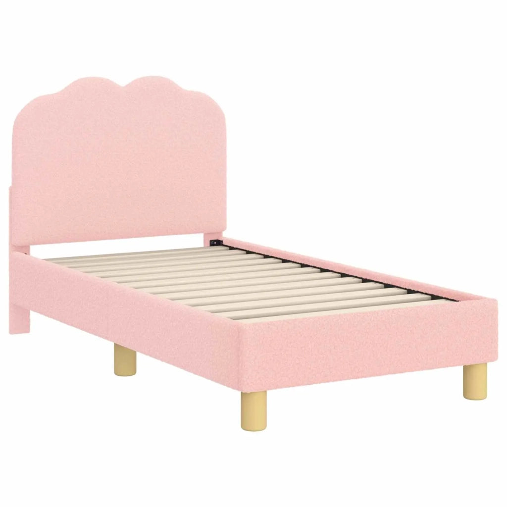 Struttura letto per bambini con testata Rosa 70 x 140 cm Bouclé