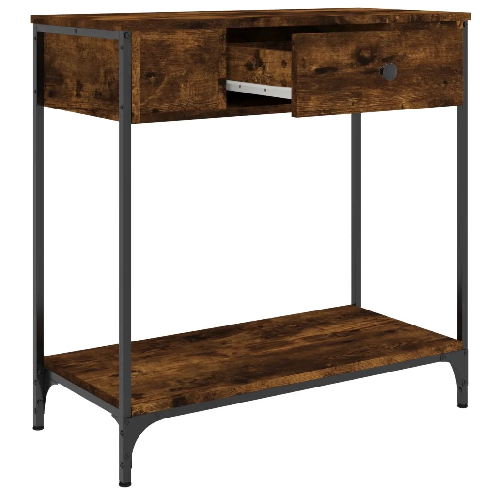 Tavolino Consolle | Tavolo d'Ingresso Rovere Fumo 75x34,5x75cm Legno Multistrato