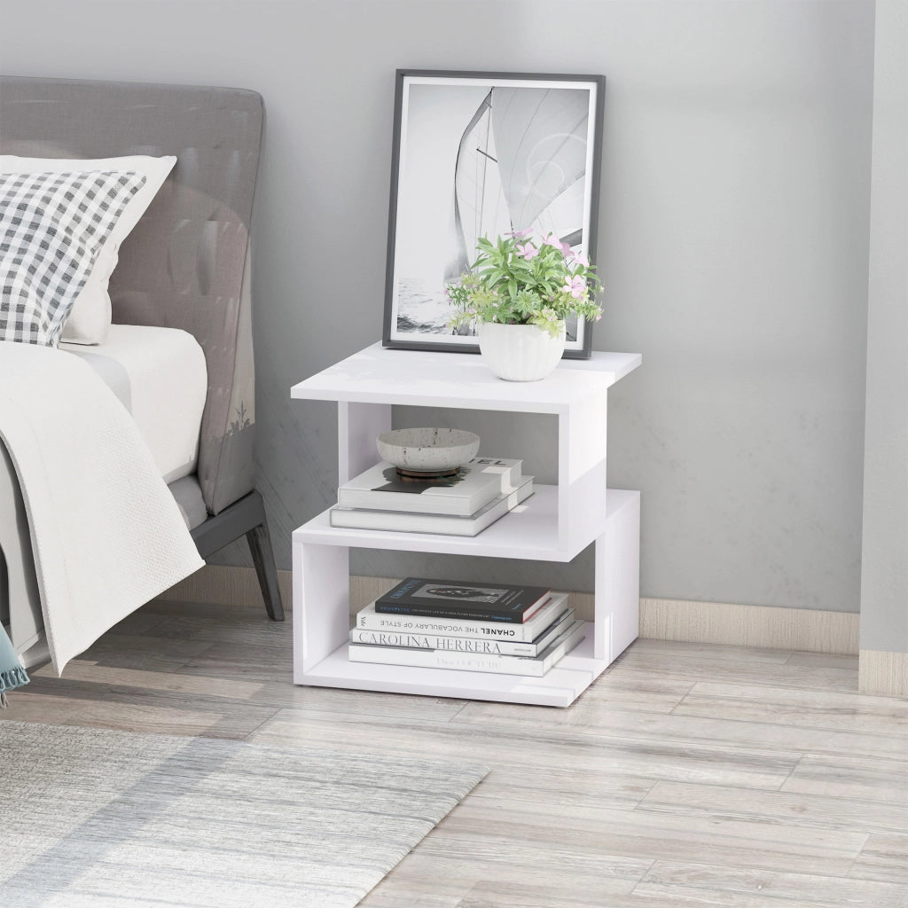 Tavolino da Caff¨¨ ¨C Zephmum ¨C Legno Bianco 40x40x43cm