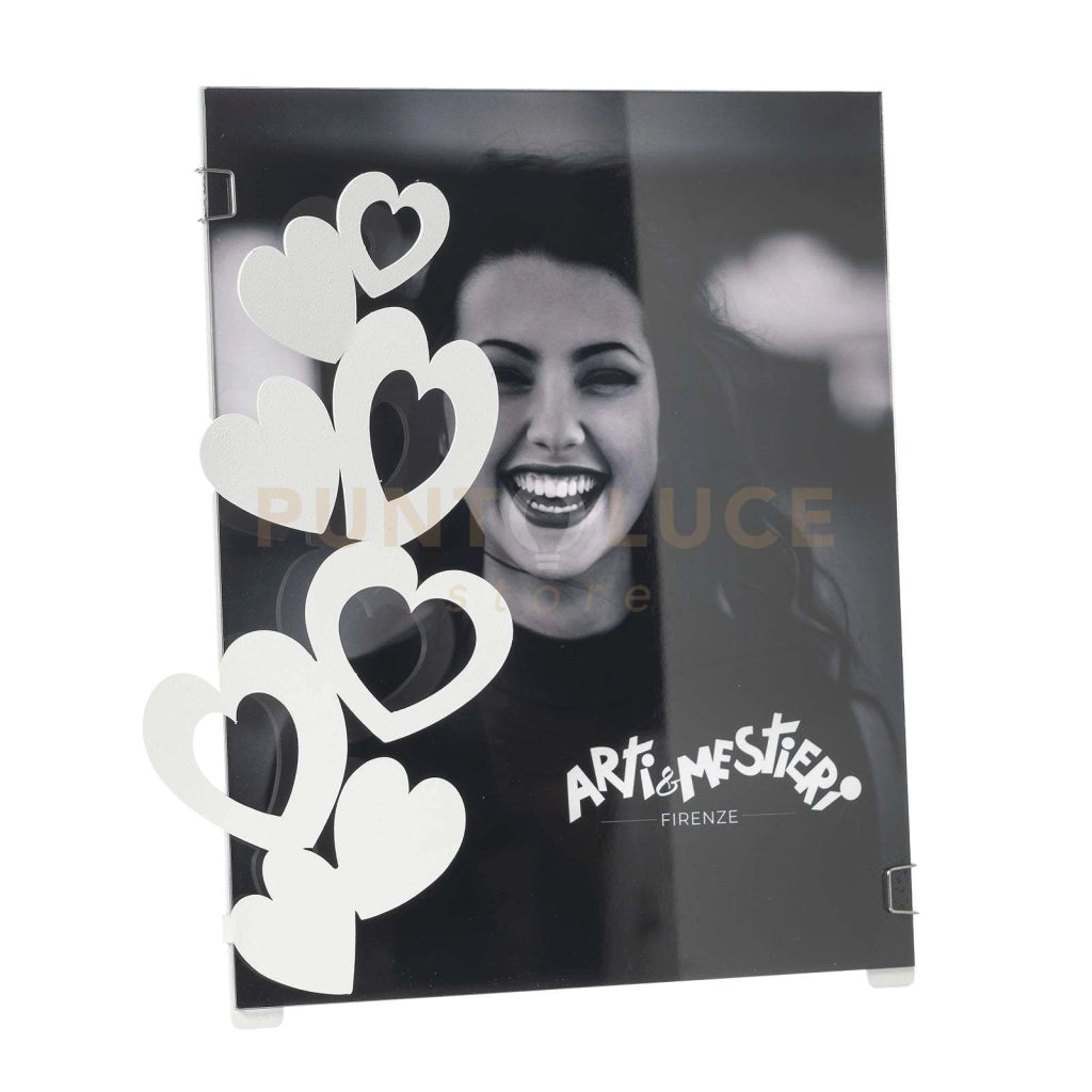 Portafoto di design "Cuori" grande Bianco