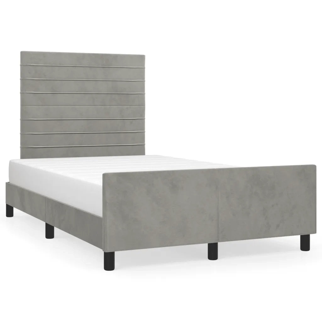 Giroletto senza Materasso Grigio Chiaro 120x190 cm Velluto