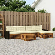 Set di divani da esterno 6 pcs Naturale e Crema 79 x 79 x 37 cm