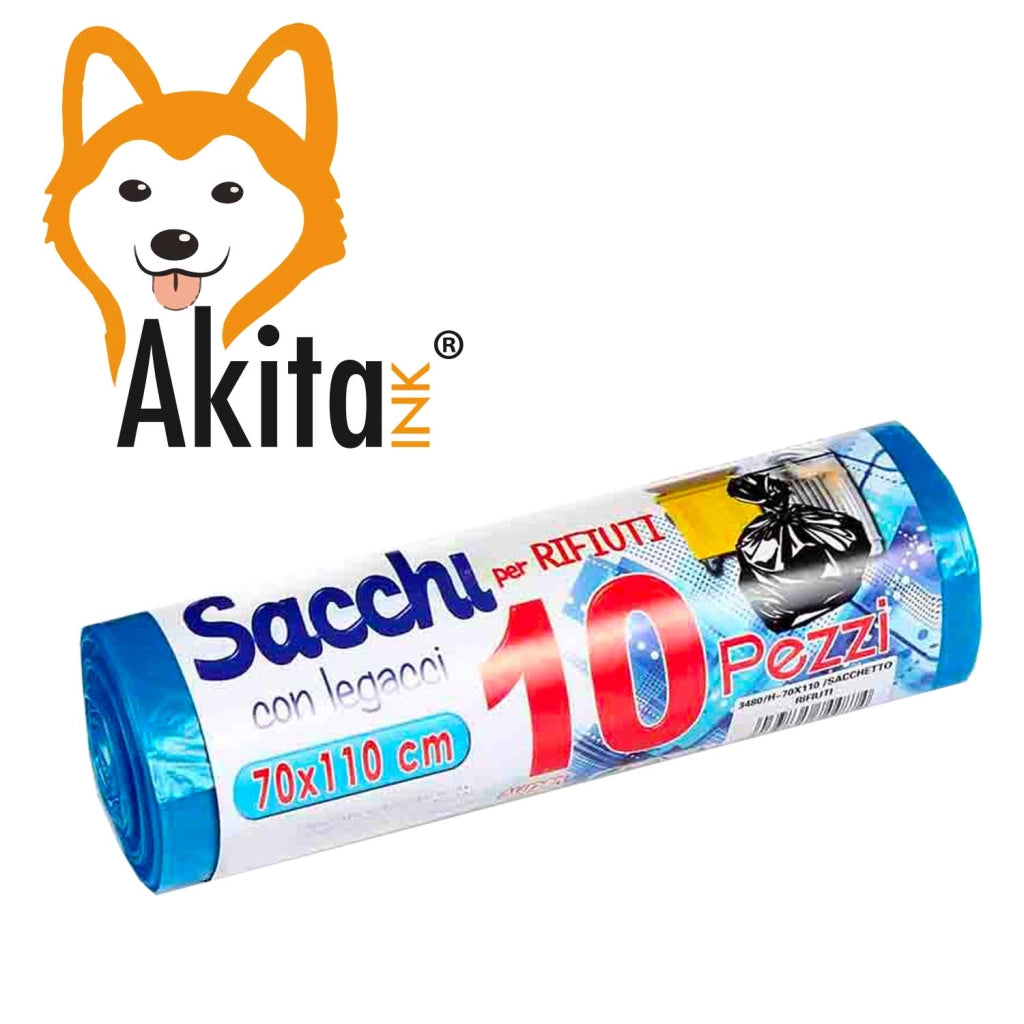 Sacchi pattumiera AkitaINK 110L, 80 pezzi resistenti