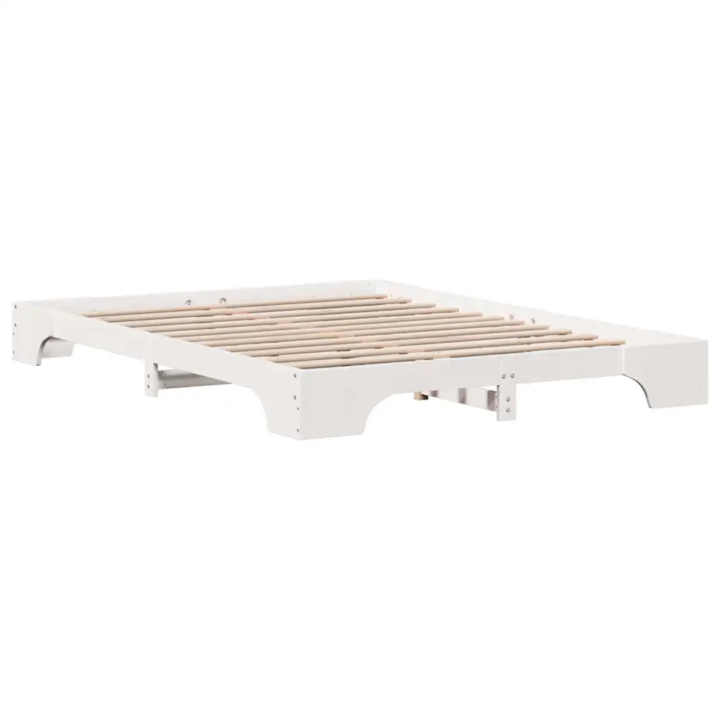 Struttura del letto Bianco 160 x 200 cm Pino massello 872855