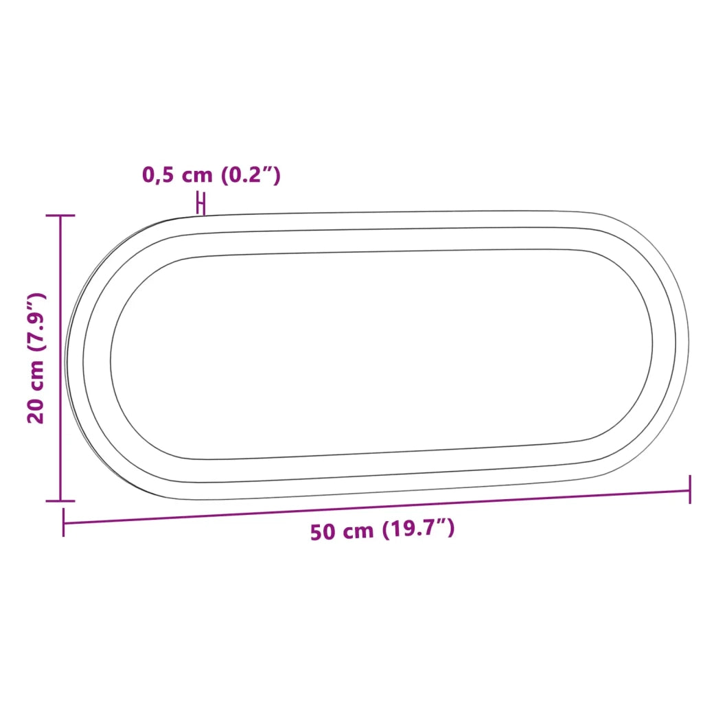 Specchio da bagno LED Trasparente 50 x 20 cm vetro temperato 42045850