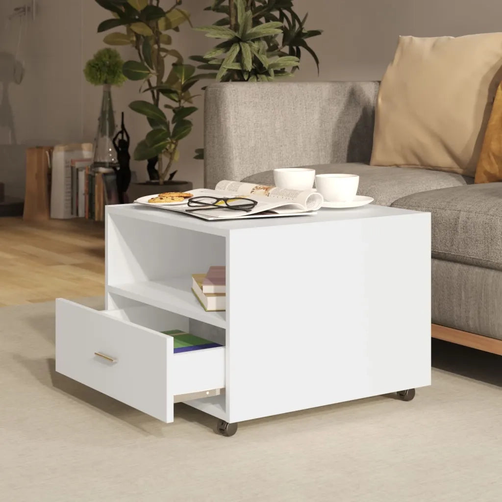 Tavolino da Salotto Bianco 55x55x45 cm in Legno Multistrato  cod mxl 12293