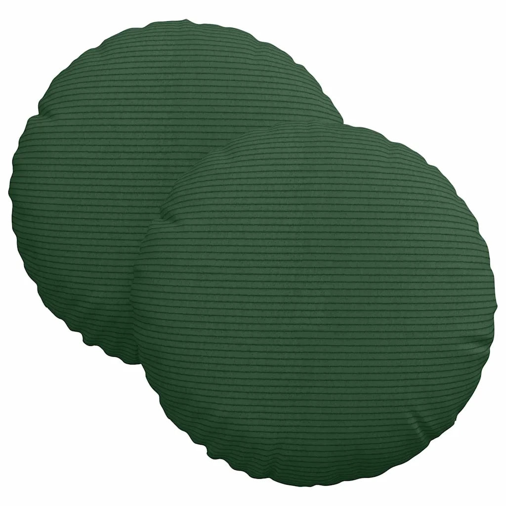 Cuscini per Seduta 2 pcs Verde Scuro Ø30 x 13 cm