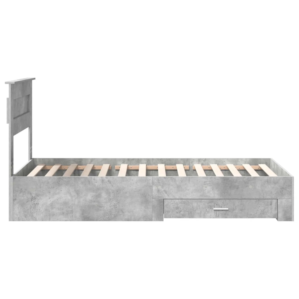 Struttura del letto con testiera-Giroletto con Testiera Grigio cemento 90 x 190 cm 942887