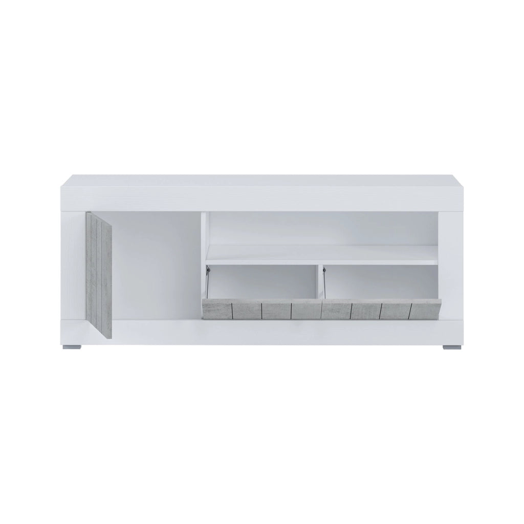 Lucino, Mobile Porta tv Cassetti, 137x42x56h cm Bianco