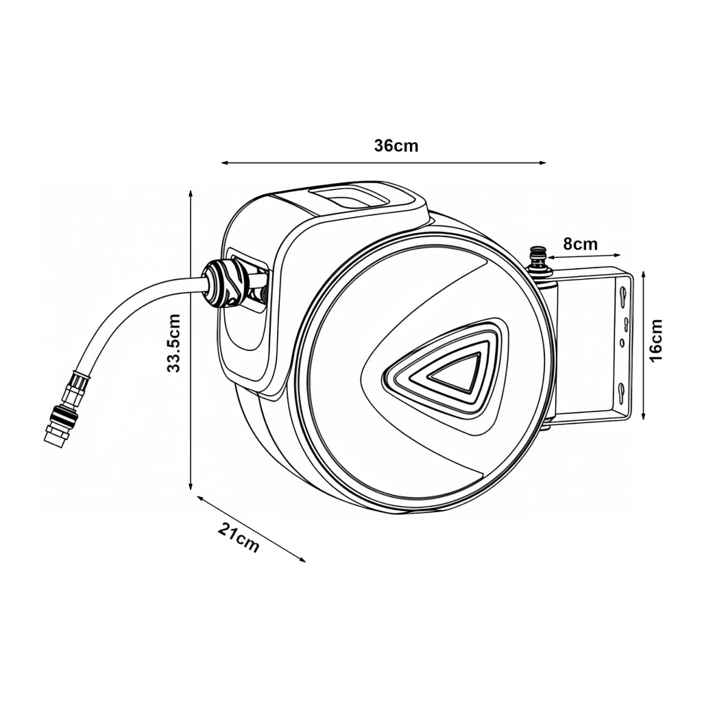 Avvolgitubo per aria compressa con tubo da 20 + 2 m bianco/grigio 03_0009356