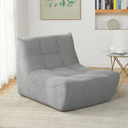 Poltrona Imbottita da Terra, Pouf Poltrona con Schienale, Sfoderabile, per Soggiorno, Camera da Letto, Balcone, 98x84x73 cm, in Spugna, Grigio, 0034XXY