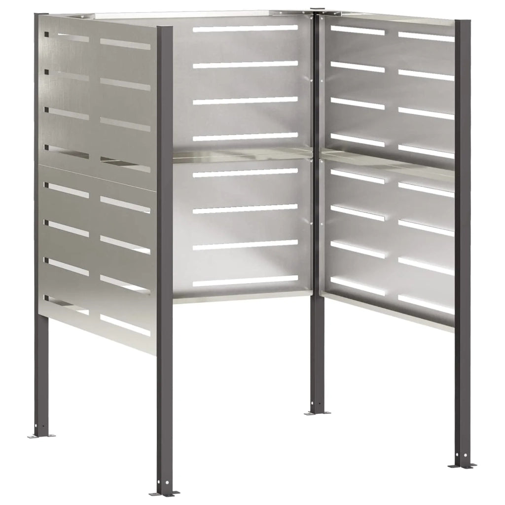 Schermo per bidone della spazzatura 85 x 85 x 113 cm Argento 8013430