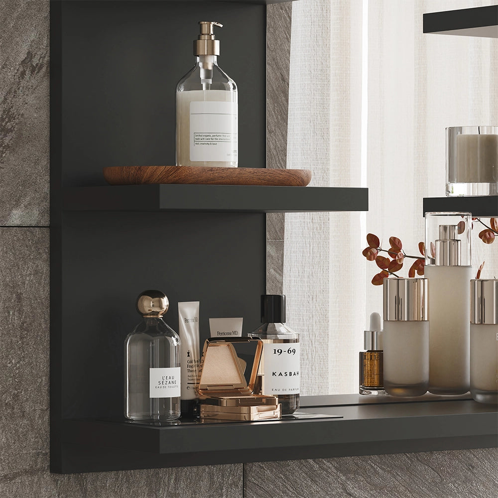 Vicco Specchio contenitore bagno Antracite 58.8 x 50 cm con ripiani