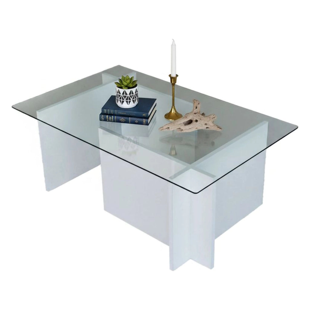 Teti, Tavolino da Salotto Portariviste, 105x65x40h cm Bianco