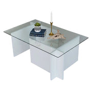 Teti, Tavolino da Salotto Portariviste, 105x65x40h cm Bianco