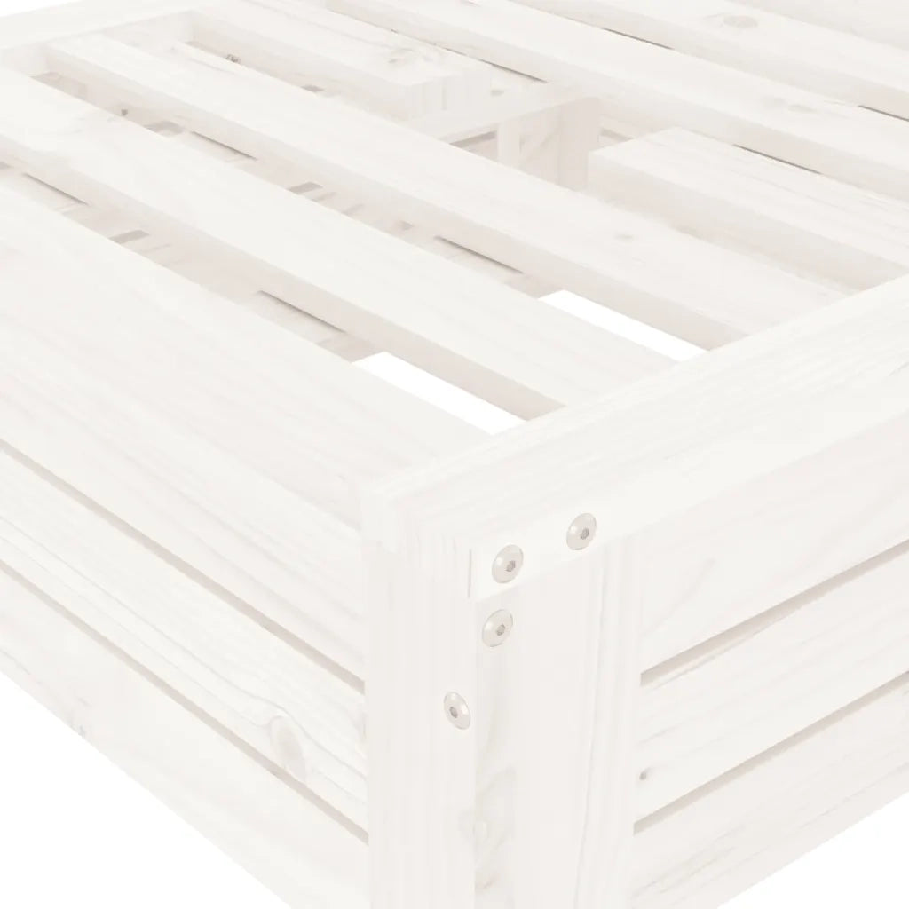 Copertura per Base Ombrellone Bianca in Legno Massello di Pino 825332