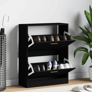Scarpiera Nera 63x24x81 cm in Legno Multistrato