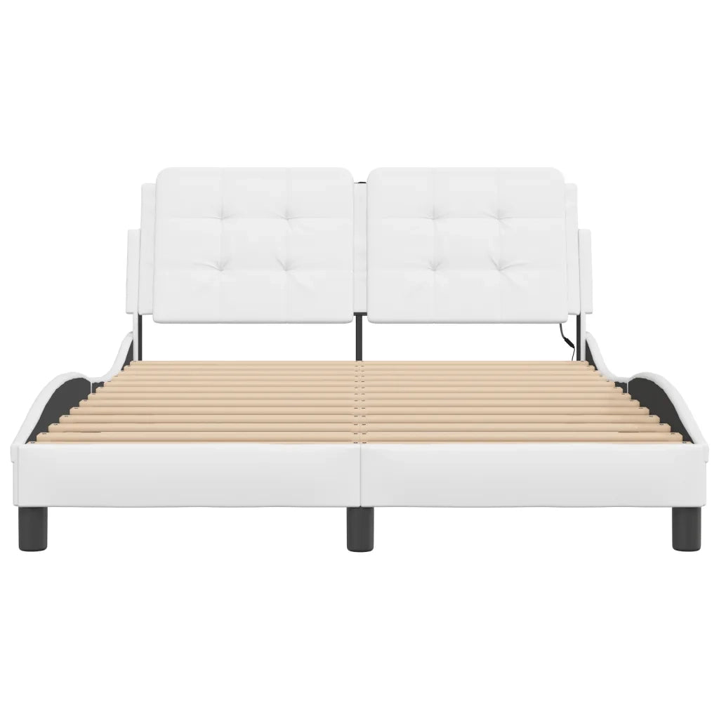 Giroletto con LED senza Materasso-Struttura Letto Zadar Bianco 140x190 cm