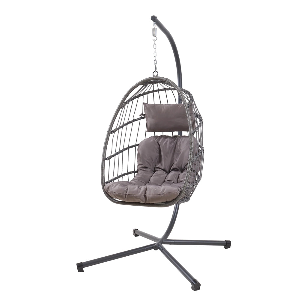 Poltrona sospesa con supporto 196 x 110 x 95 cm grigio 03_0009475