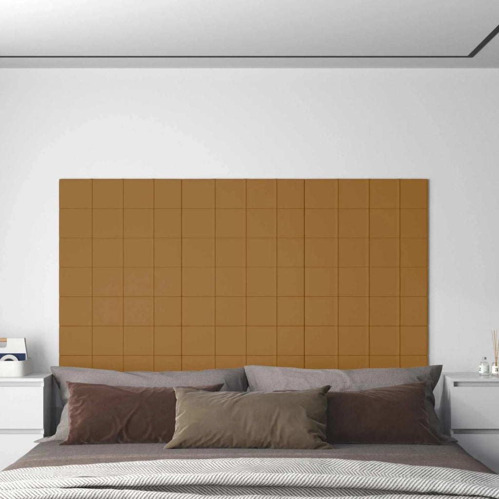 Testiera da Parete 12 pcs Marrone 60 x 15 cm Velluto 42046524