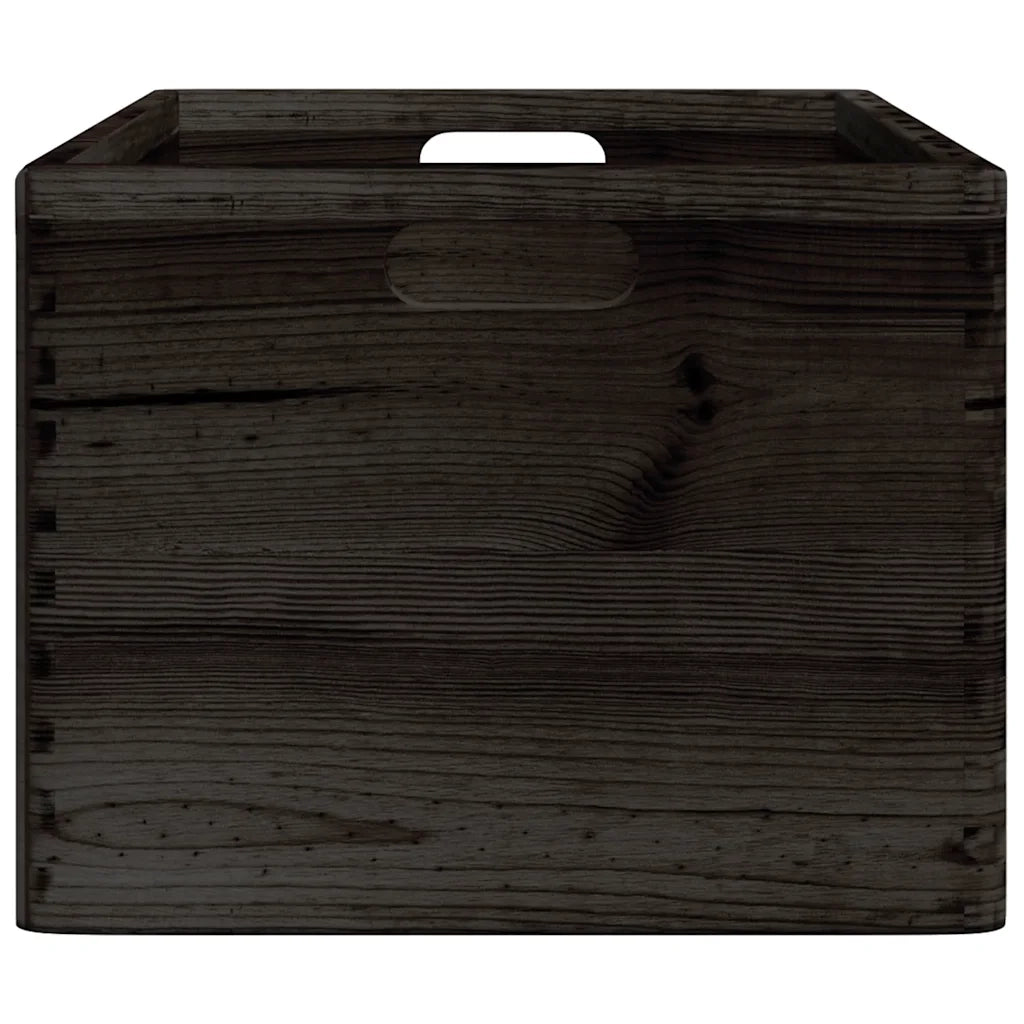 Scatola in Legno con Manici Nera 40x30x23 cm in Legno di Pino 4017400