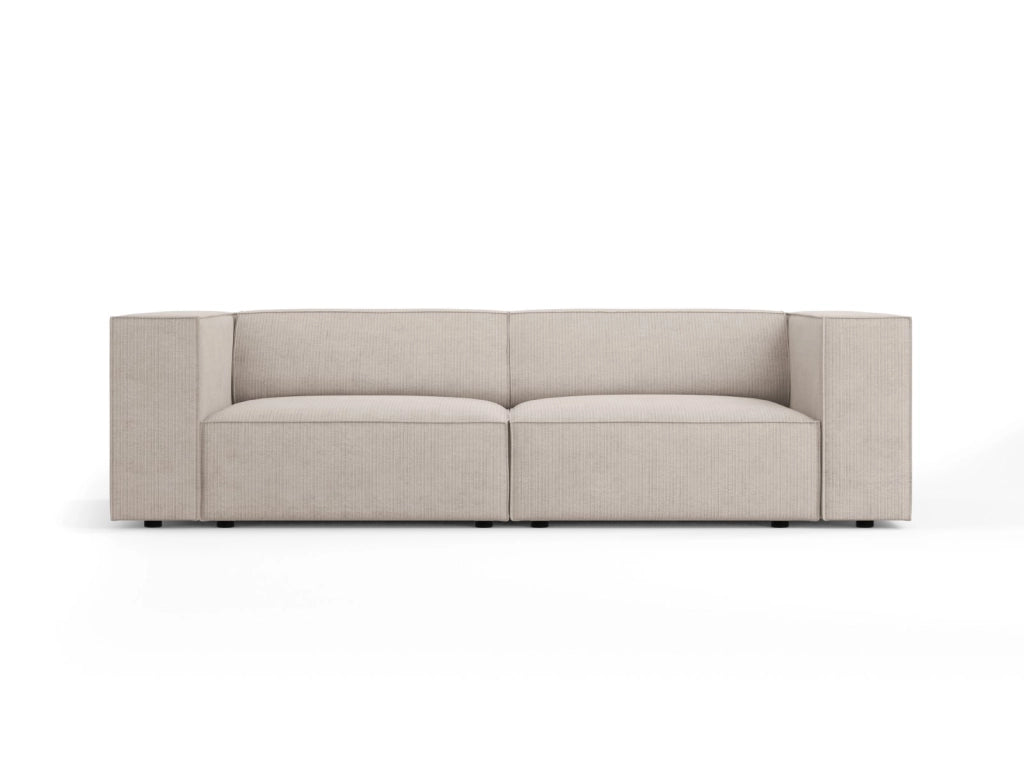 Cosmopolitan Design - Divano "Arendal" 3 posti in ciniglia con effetto a coste beige scuro 