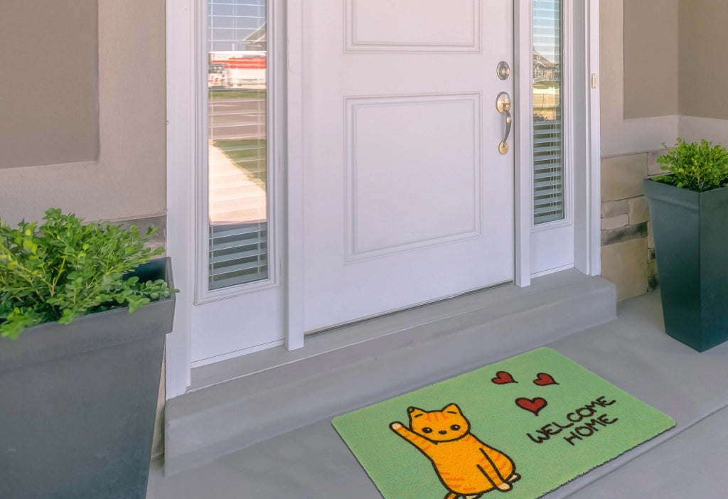 Zerbino Con Riccioli Vinilici Entrata Ingresso Casa Esterno Antiscivolo Curly In Varie Fantasie - 40x60cm - Gattino