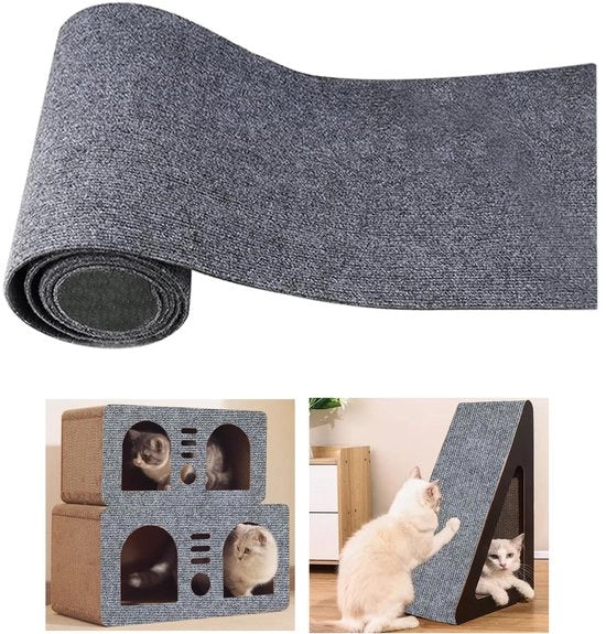 Matto autoadesivo 200cmx40cm, piatto per gatto in legno, sedile resistente ai graffi, tappeto autoadesivo per gatti, striscia antigraffio per gattaiolo, maniglia in legno, torre per gatti