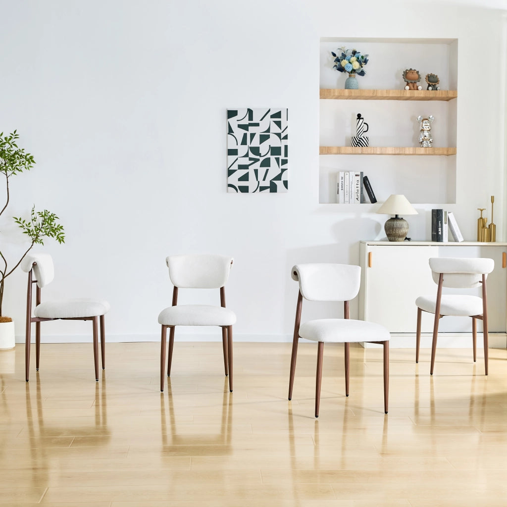 Sedia da Pranzo Imbottita con Schienale Curvo ¨C MINIMAL ¨C Tessuto, Set 2 Pezzi