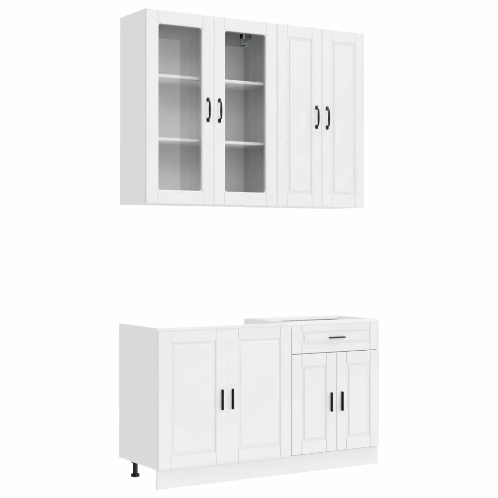 Unità Cucina PORTO 4 pcs Bianco Lucido Legno ingegnerizzato 3438349