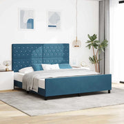 Letto a molle con testiera Blu Scuro 180 x 200 cm Velluto 3344895