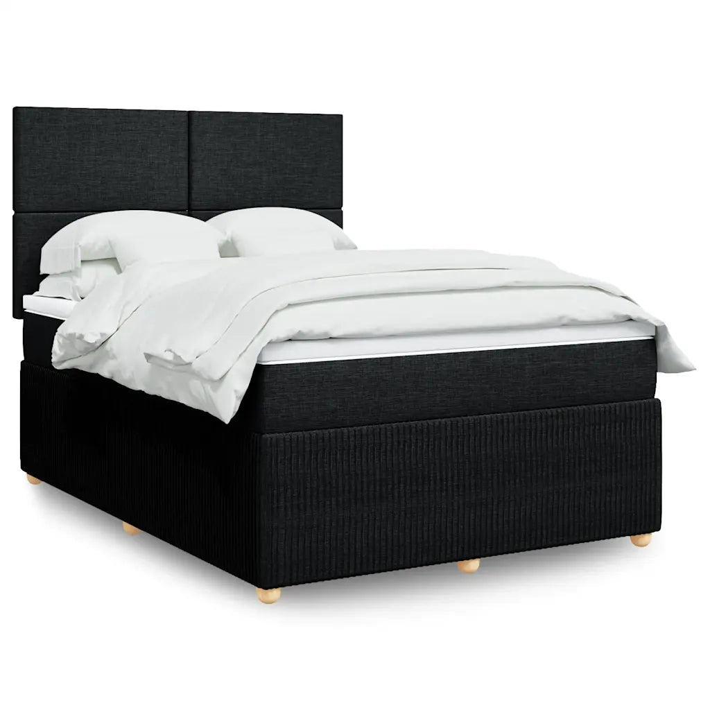 Giroletto a Molle con Materasso Nero 140x200 cm in Tessuto