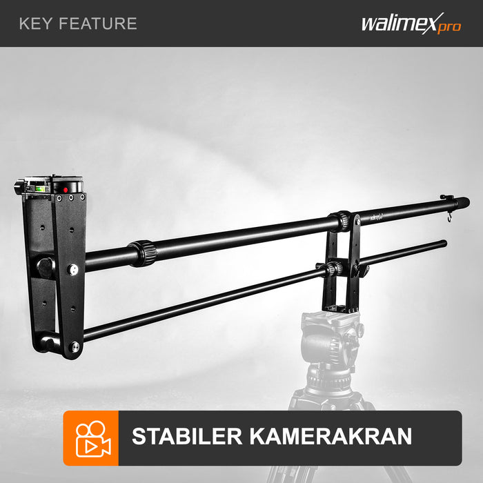 Director Pro, Jimmy Jib per telecamera, braccio per videocamera, 77x9x25cm max 3kg filettatura 1/4" 3/8", con borsa