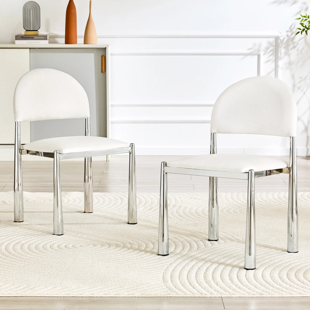 SEDIA da pranzo imbottita Set da 2 pezzi 80 cm PU Bianco