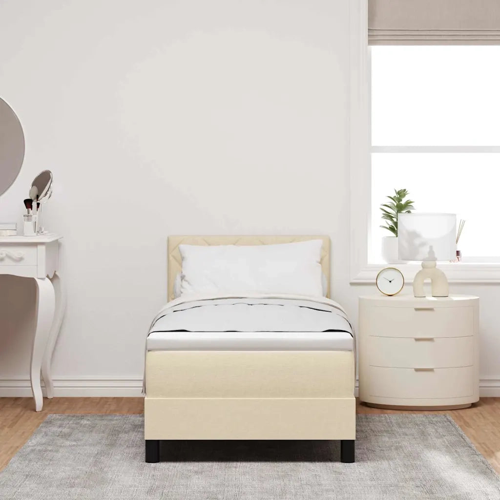 Letto a molle con materasso con led Crema 80 x 200 cm Tessuto