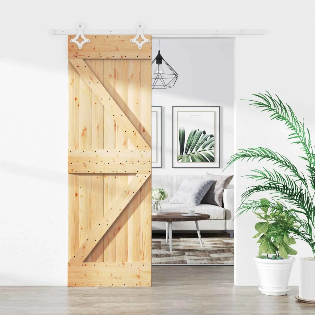 Porta scorrevole Naturale e Bianco 70 x 210 cm