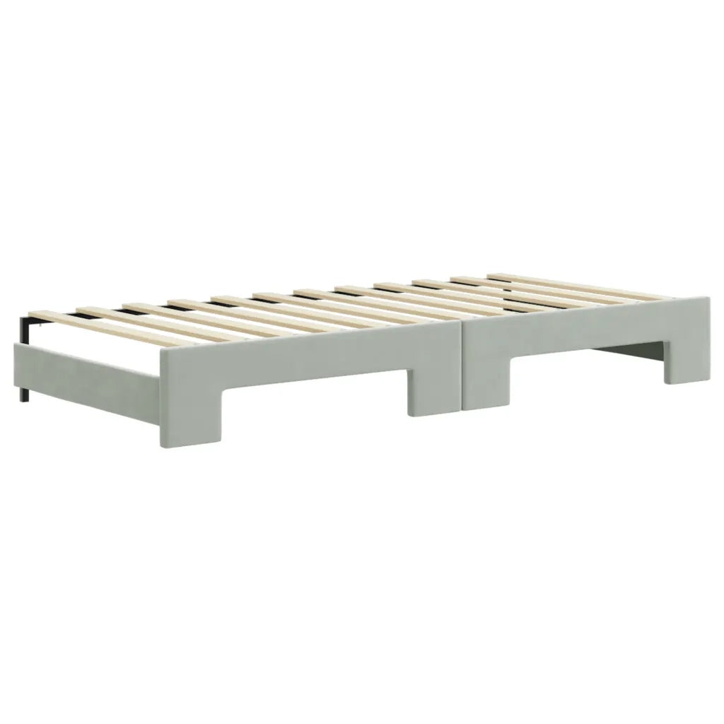 Divano Letto con Letto Estraibile Grigio Chiaro 90x200 Velluto 3196929