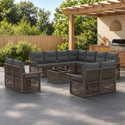 Set Divano da Giardino 12 pz Grigio e Grigio Scuro polyrattan 3435002