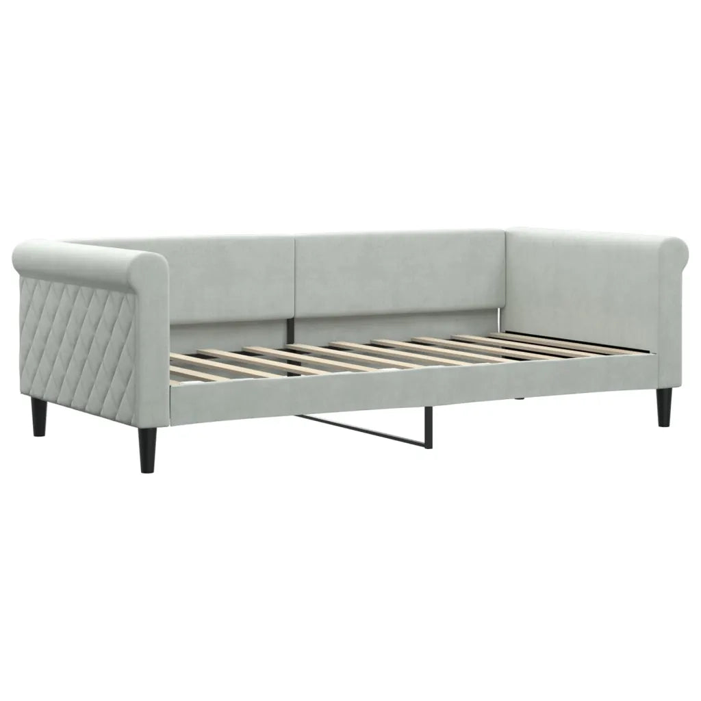 Divano Letto Estraibile Materassi Grigio Chiaro 90x190 Velluto