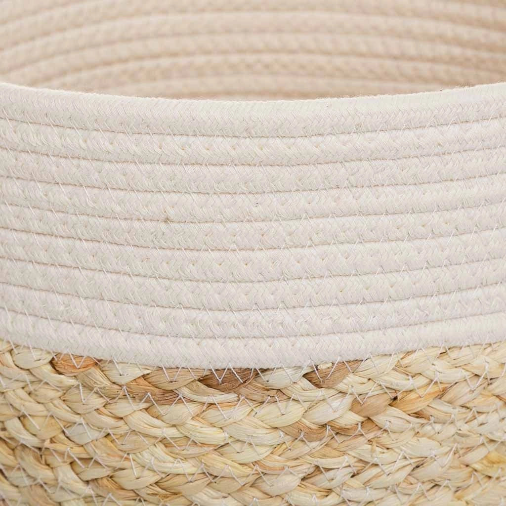 Cestino in fibra naturale e cotone marrone D29,5x29