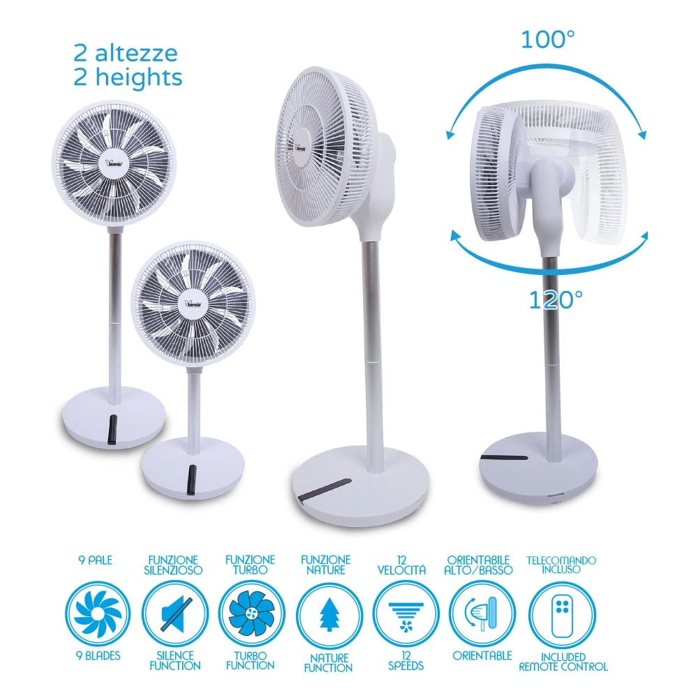 Bimar v 360 ventilatore a piantana e/o tavolo 30cm con diffusione 3d