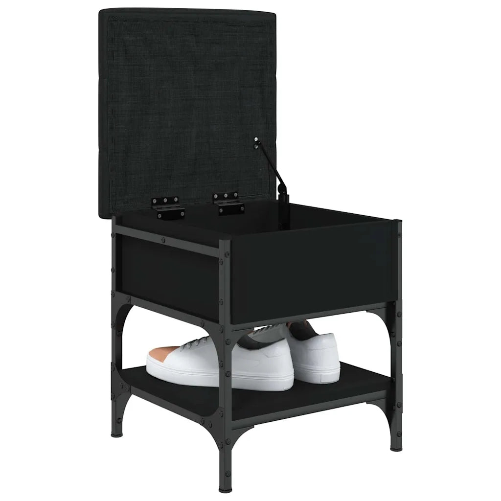 Panca Porta Scarpe Nera 42x42x45 cm in Legno Multistrato 835182
