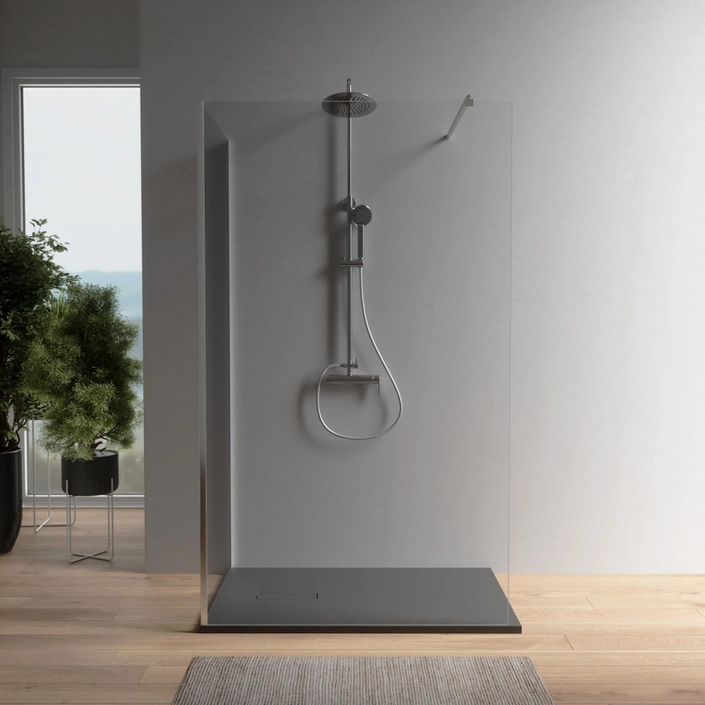 Doppio walk-in cromato 90x100 cm vetro 8mm trasparente anticalcare h200 | Keros